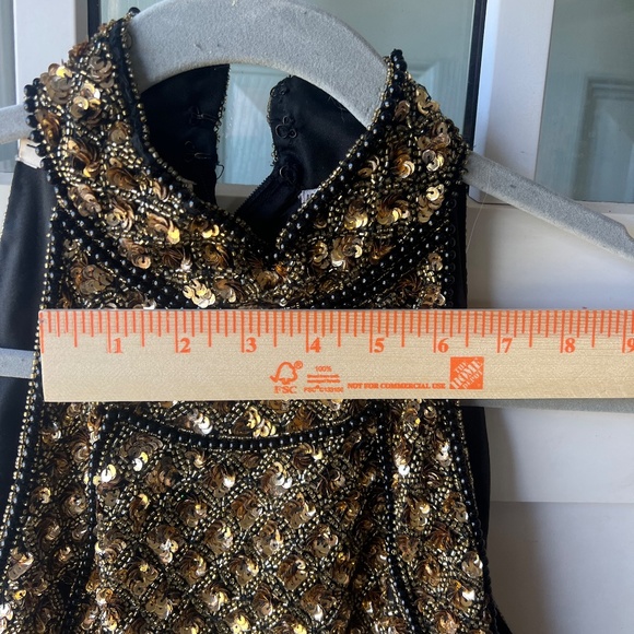 Vintage Scala Evening Gown Black and Gold (Small) - Picture 4 of 8
